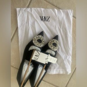 Zara Flats with crystal embelishment